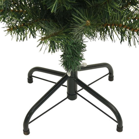 Kunstkerstboom met standaard smal 210 cm PVC groen - AllerleiShop