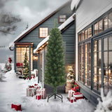 Kunstkerstboom met standaard smal 240 cm PVC groen - AllerleiShop