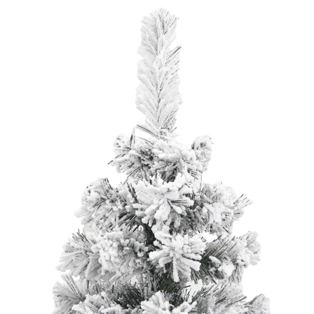 Kunstkerstboom met sneeuw smal 150 cm PVC groen - AllerleiShop