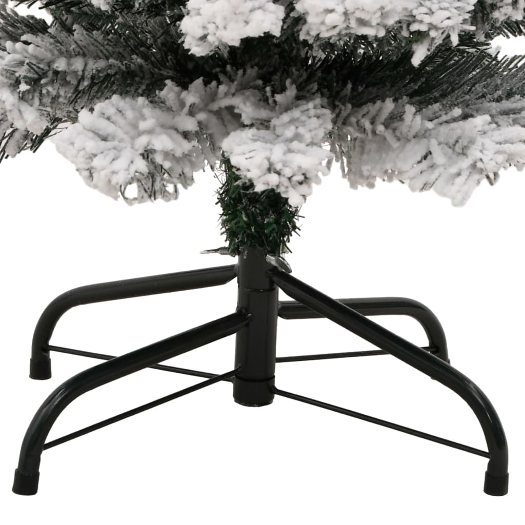 Kunstkerstboom met sneeuw smal 150 cm PVC groen - AllerleiShop