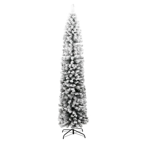 Kunstkerstboom met sneeuw smal 180 cm PVC groen - AllerleiShop