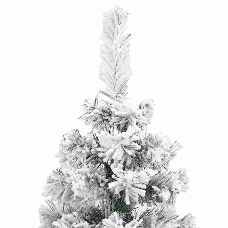 Kunstkerstboom met sneeuw smal 180 cm PVC groen - AllerleiShop