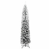 Kunstkerstboom met sneeuw smal 210 cm PVC groen - AllerleiShop