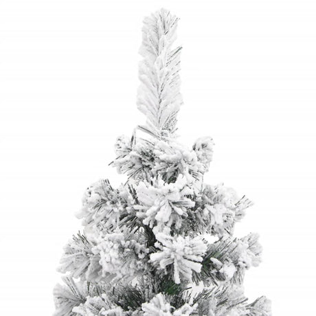 Kunstkerstboom met sneeuw smal 210 cm PVC groen - AllerleiShop