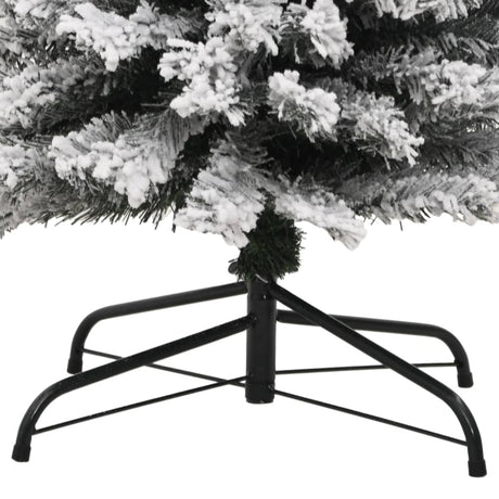 Kunstkerstboom met sneeuw smal 210 cm PVC groen - AllerleiShop