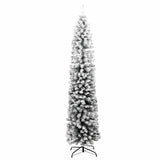 Kunstkerstboom met sneeuw smal 240 cm PVC groen - AllerleiShop