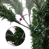 Kerstboom met echt hout en sneeuw smal 210 cm groen - AllerleiShop