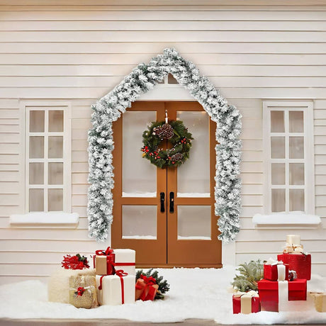 Kerstslinger met sneeuw 5 m PVC groen - AllerleiShop