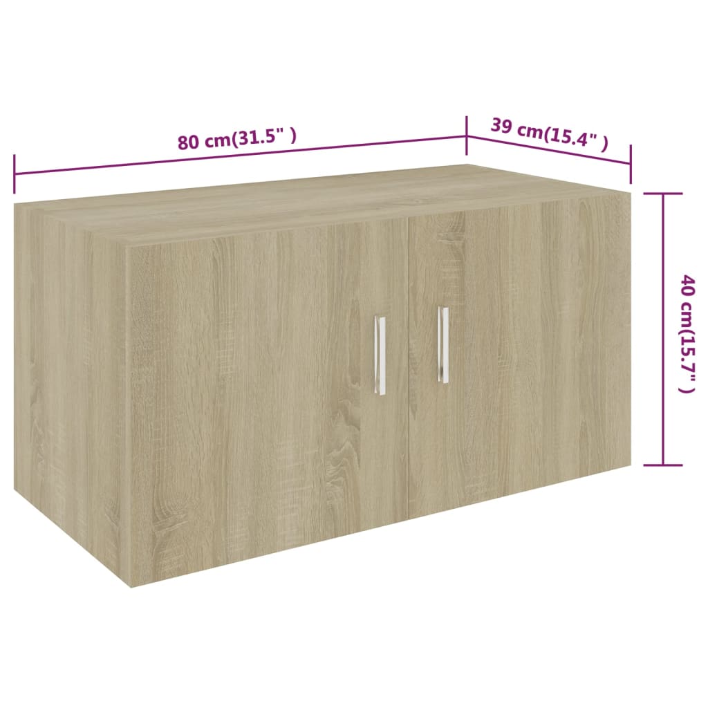 Hangkast 80x39x40 cm bewerkt hout sonoma eikenkleurig - AllerleiShop