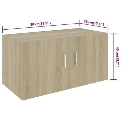 Hangkast 80x39x40 cm bewerkt hout sonoma eikenkleurig - AllerleiShop