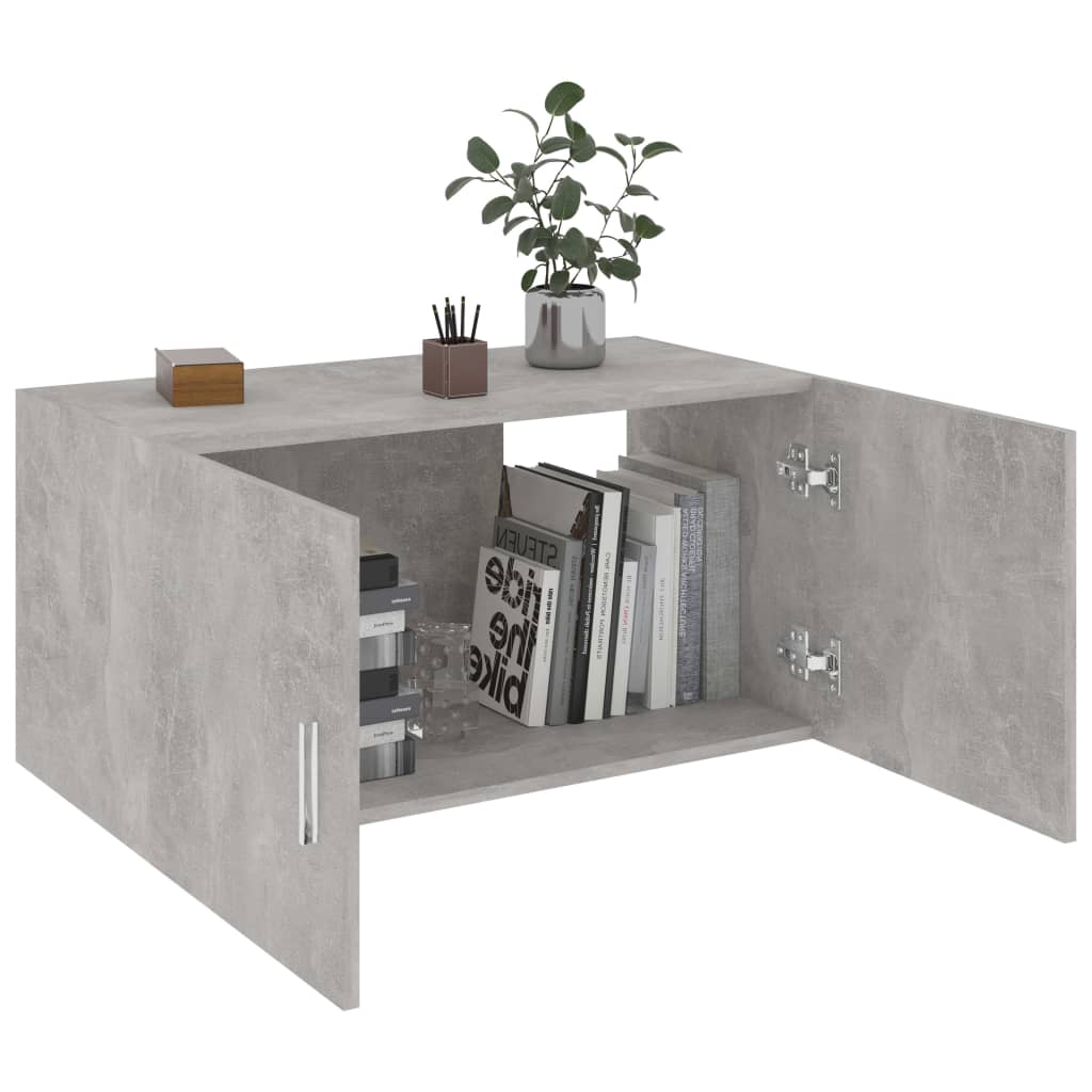 Hangkast 80x39x40 cm bewerkt hout betongrijs - AllerleiShop