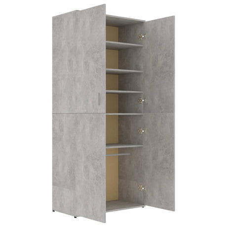 Schoenenkast 80x39x178 cm bewerkt hout betongrijs - AllerleiShop