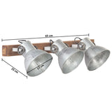 Wandlamp industrieel E27 65x25 cm zilverkleurig - AllerleiShop