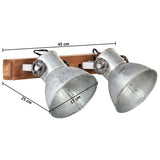 Wandlamp industrieel E27 45x25 cm zilverkleurig - AllerleiShop