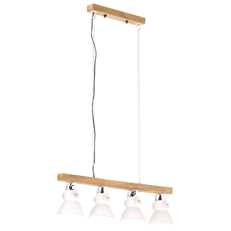 Plafondlamp industrieel E27 mangohout wit - AllerleiShop