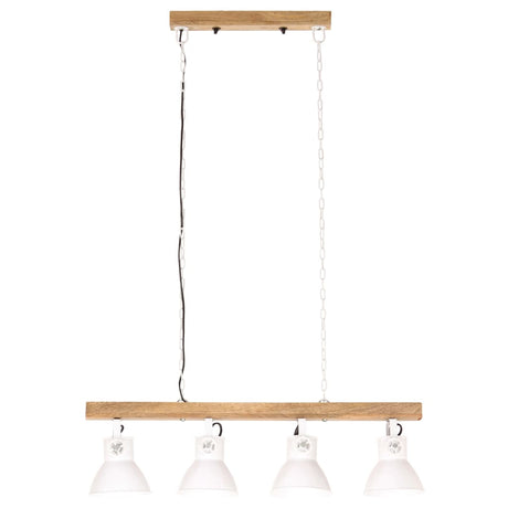 Plafondlamp industrieel E27 mangohout wit - AllerleiShop