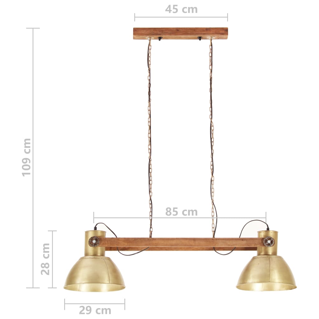 Hanglamp industrieel 25 W E27 109 cm messingkleurig - AllerleiShop