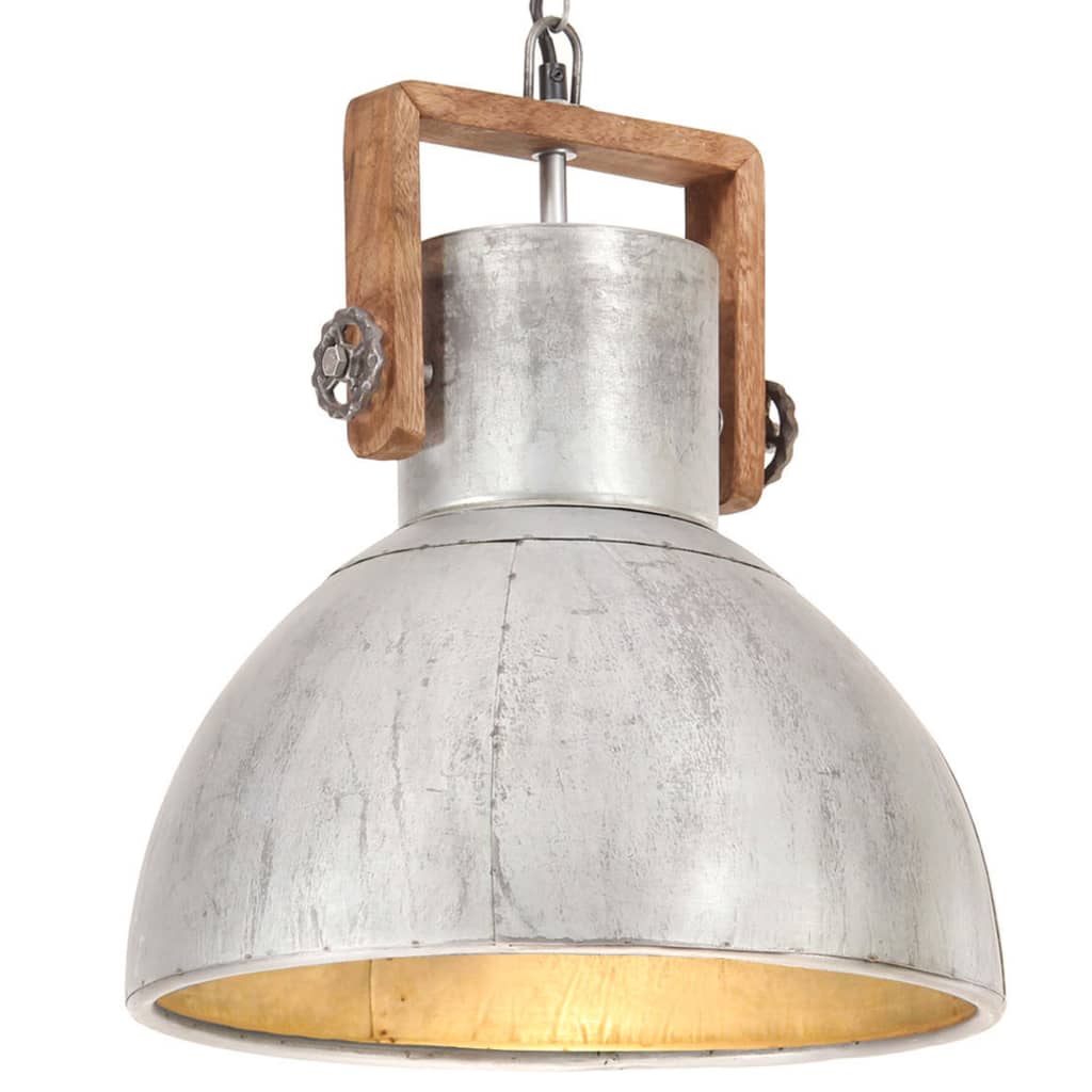 Hanglamp industrieel rond 25 W E27 40 cm zilverkleurig