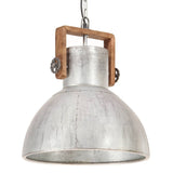 Hanglamp industrieel rond 25 W E27 40 cm zilverkleurig