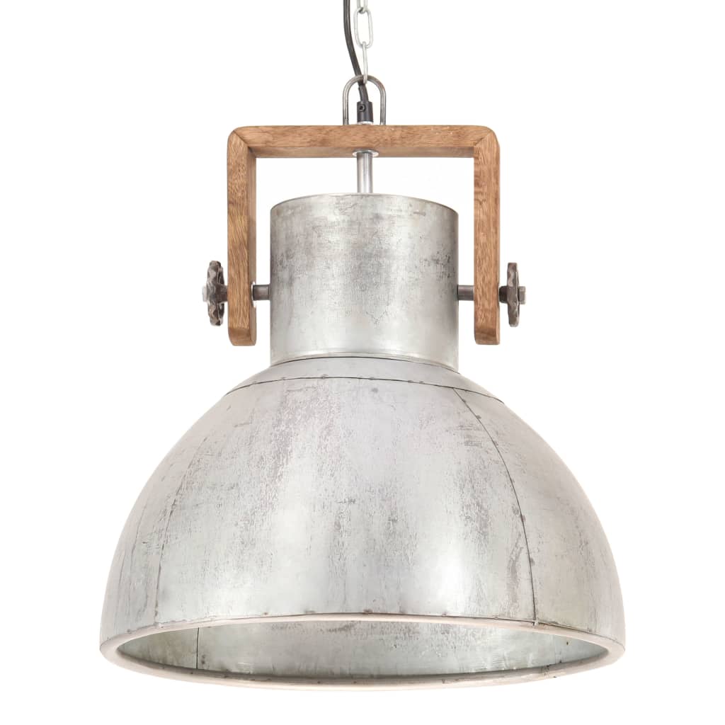 Hanglamp industrieel rond 25 W E27 40 cm zilverkleurig