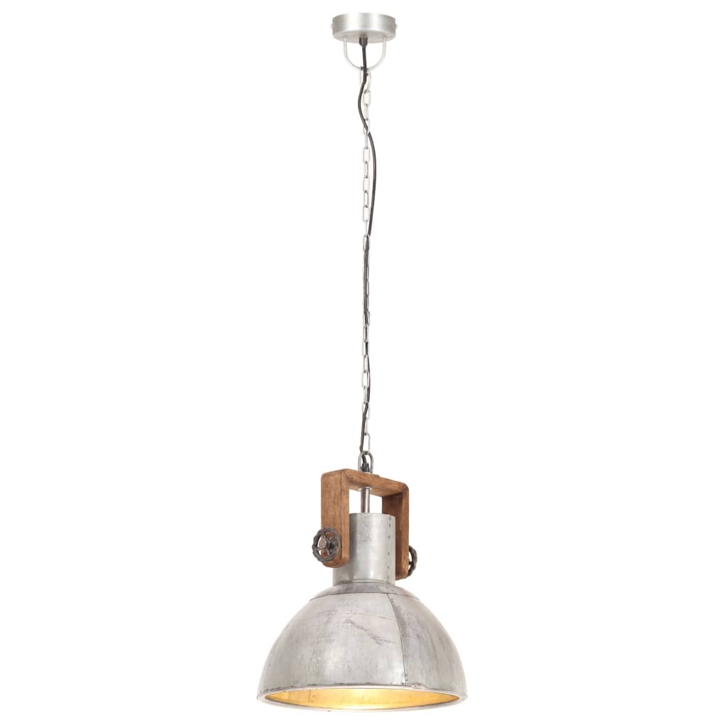 Hanglamp industrieel rond 25 W E27 30 cm zilverkleurig