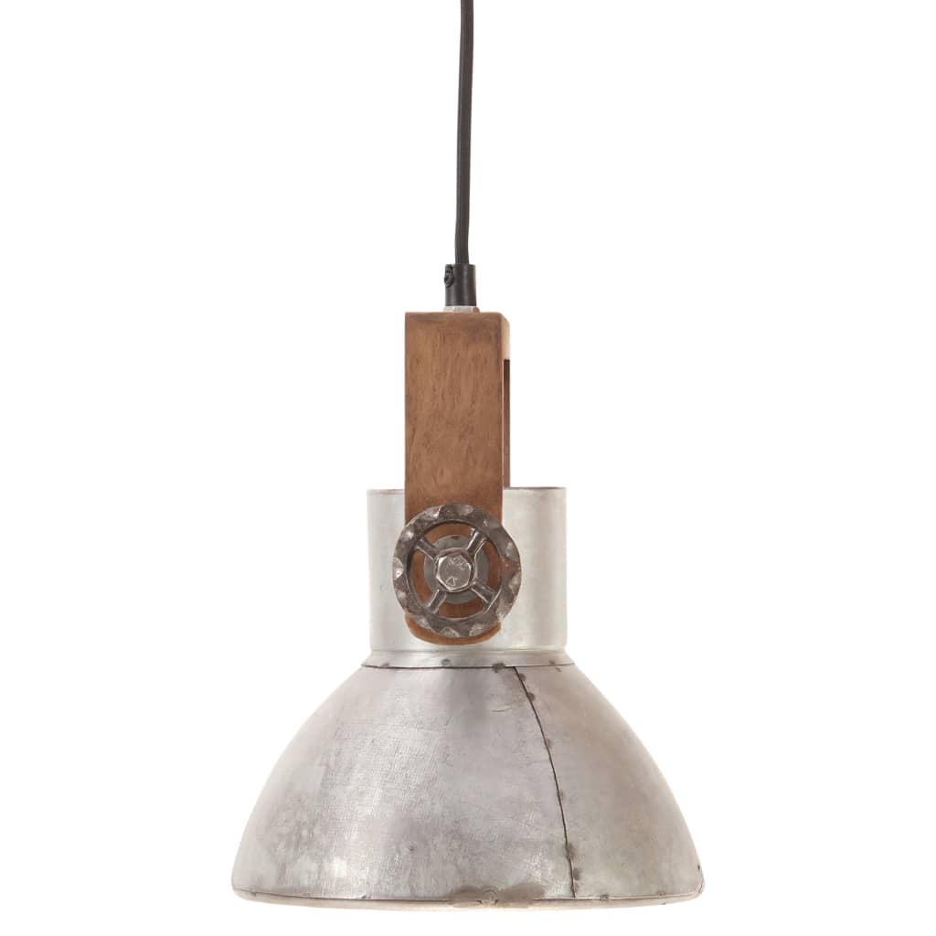 Hanglamp industrieel rond 25 W E27 19 cm zilverkleurig - AllerleiShop