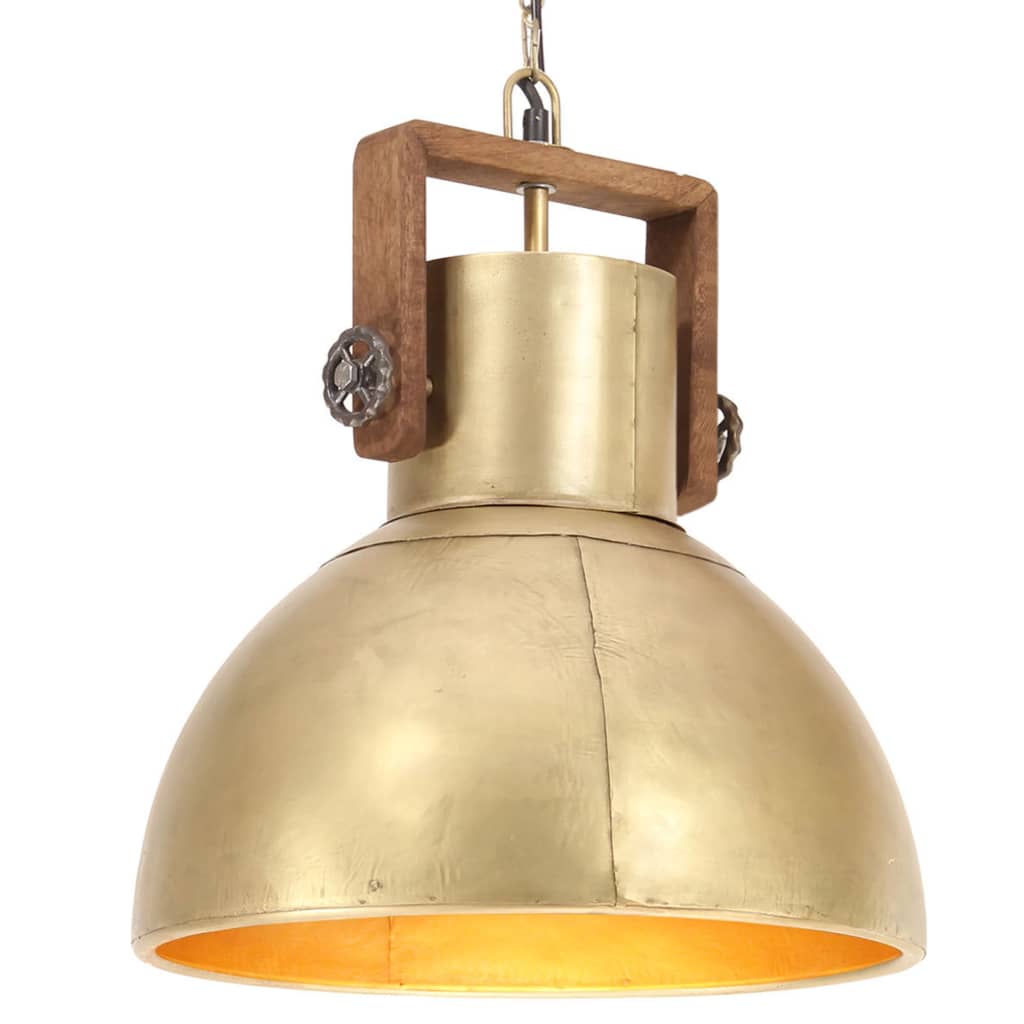 Hanglamp industrieel rond 25 W E27 40 cm messingkleurig - AllerleiShop