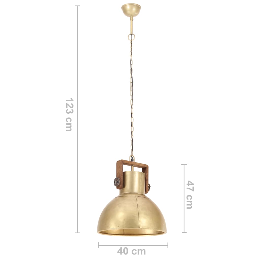 Hanglamp industrieel rond 25 W E27 40 cm messingkleurig - AllerleiShop