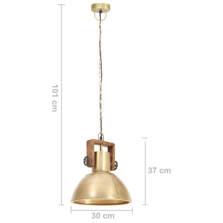 Hanglamp industrieel rond 25 W E27 30 cm messingkleurig - AllerleiShop