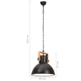 Hanglamp industrieel rond 25 W E27 40 cm zwart - AllerleiShop