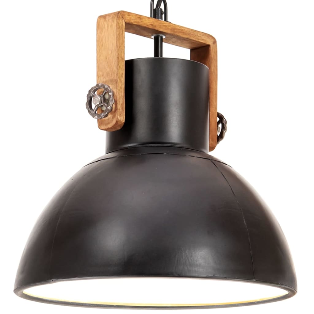 Hanglamp industrieel rond 25 W E27 30 cm zwart