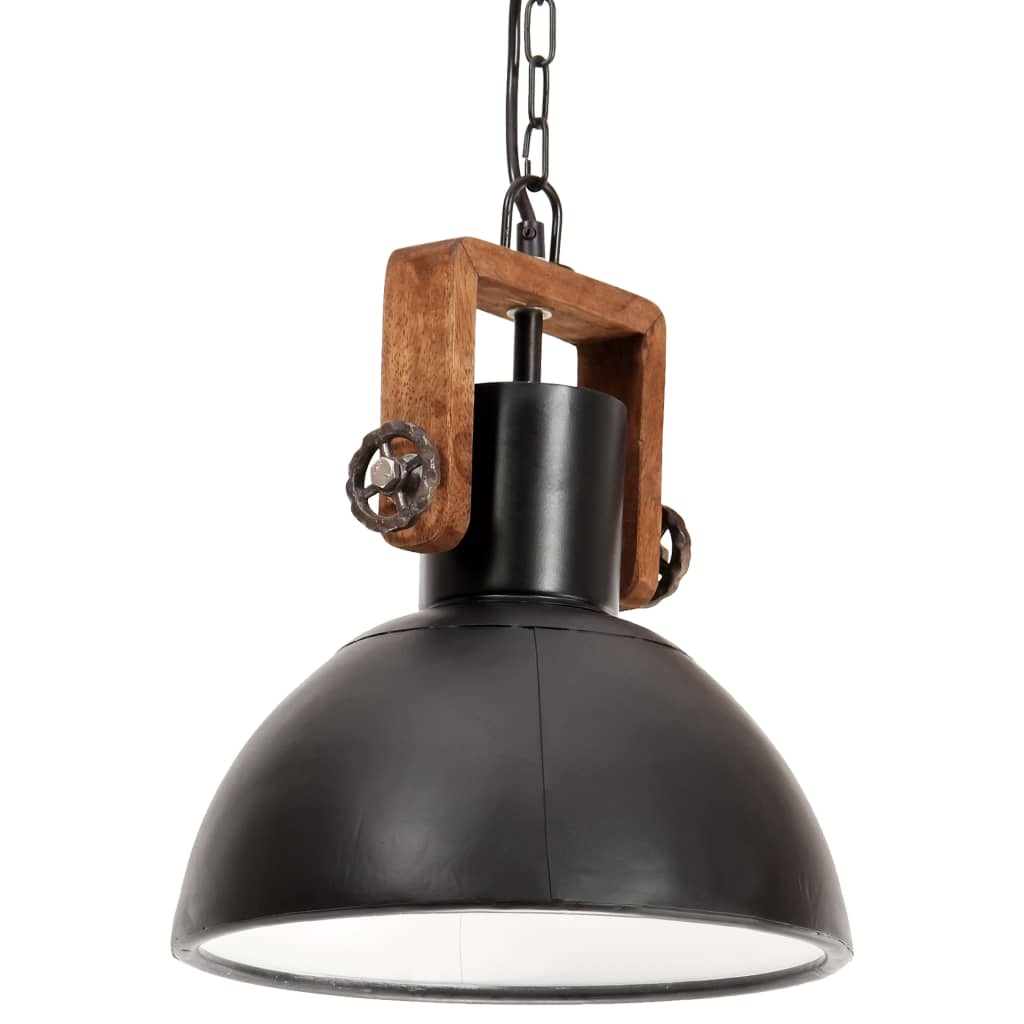 Hanglamp industrieel rond 25 W E27 30 cm zwart