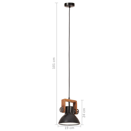 Hanglamp industrieel rond 25 W E27 19 cm zwart - AllerleiShop