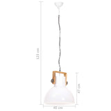 Hanglamp industrieel rond 25 W E27 40 cm wit - AllerleiShop