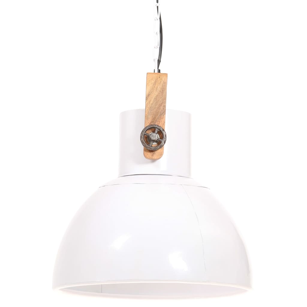 Hanglamp industrieel rond 25 W E27 40 cm wit - AllerleiShop