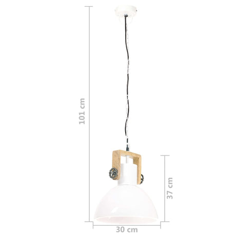 Hanglamp industrieel rond 25 W E27 30 cm wit - AllerleiShop