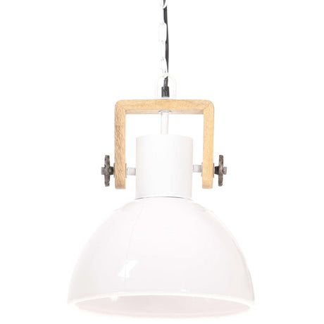 Hanglamp industrieel rond 25 W E27 30 cm wit - AllerleiShop