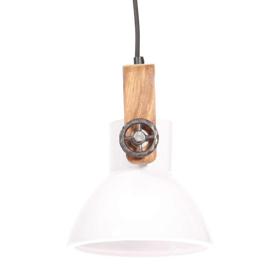 Hanglamp industrieel rond 25 W E27 19 cm wit