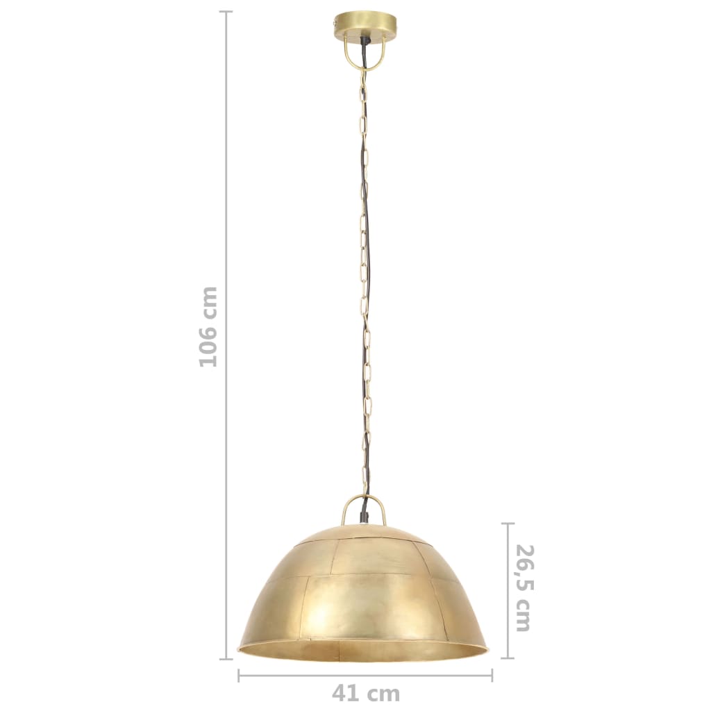 Hanglamp industrieel vintage rond 25 W E27 41 cm messingkleurig - AllerleiShop