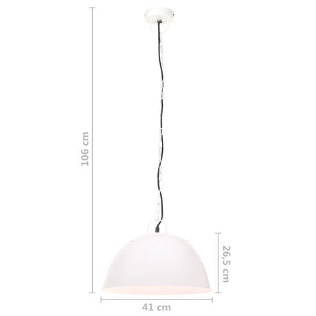 Hanglamp industrieel vintage rond 25 W E27 41 cm wit - AllerleiShop