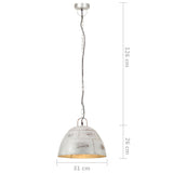 Hanglamp industrieel vintage rond 25 W E27 31 cm zilverkleurig - AllerleiShop