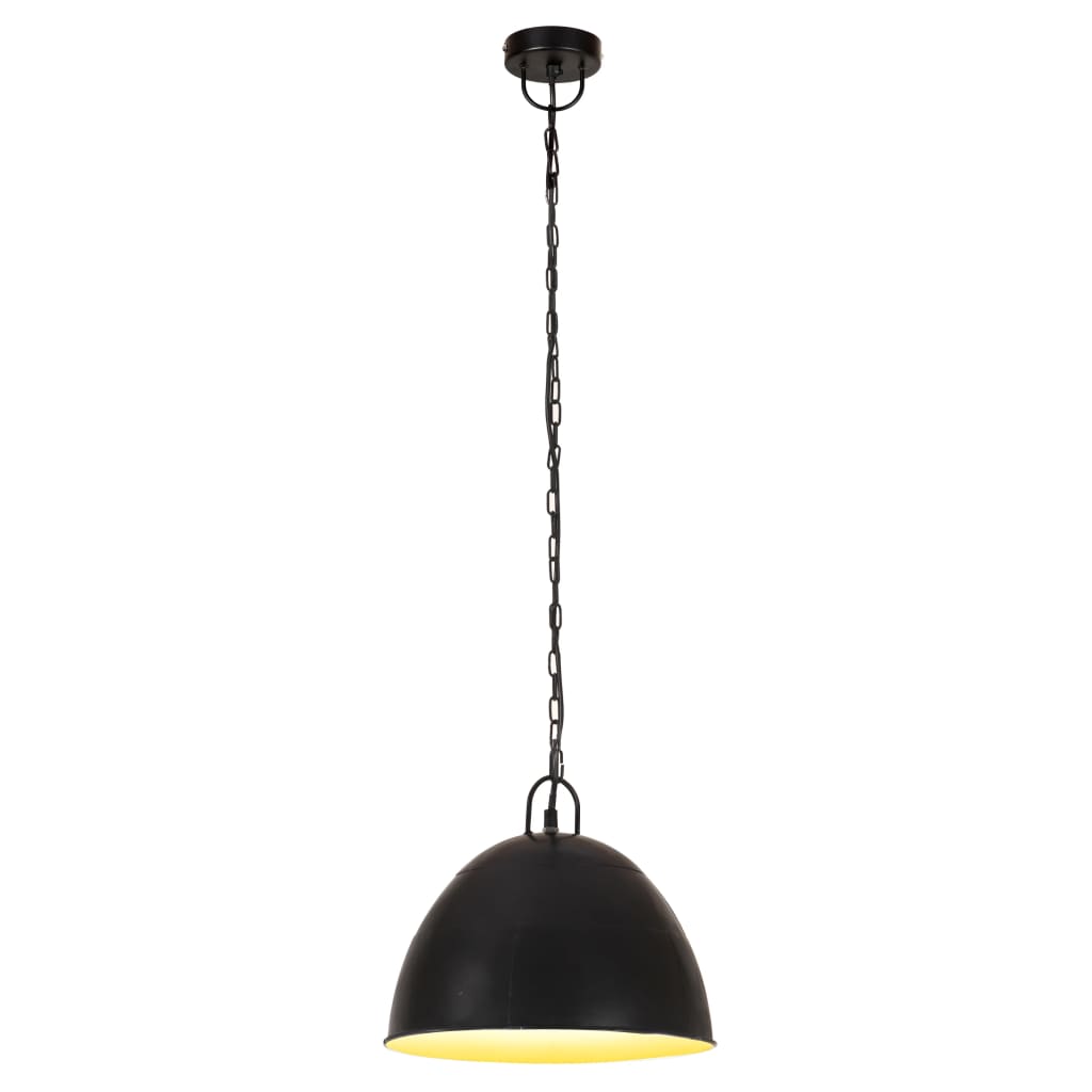 Hanglamp industrieel vintage rond 25 W E27 31 cm zwart - AllerleiShop