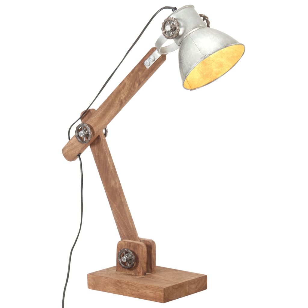 Bureaulamp industrieel rond E27 58x18x90 cm zilverkleurig - AllerleiShop