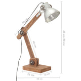 Bureaulamp industrieel rond E27 58x18x90 cm zilverkleurig - AllerleiShop