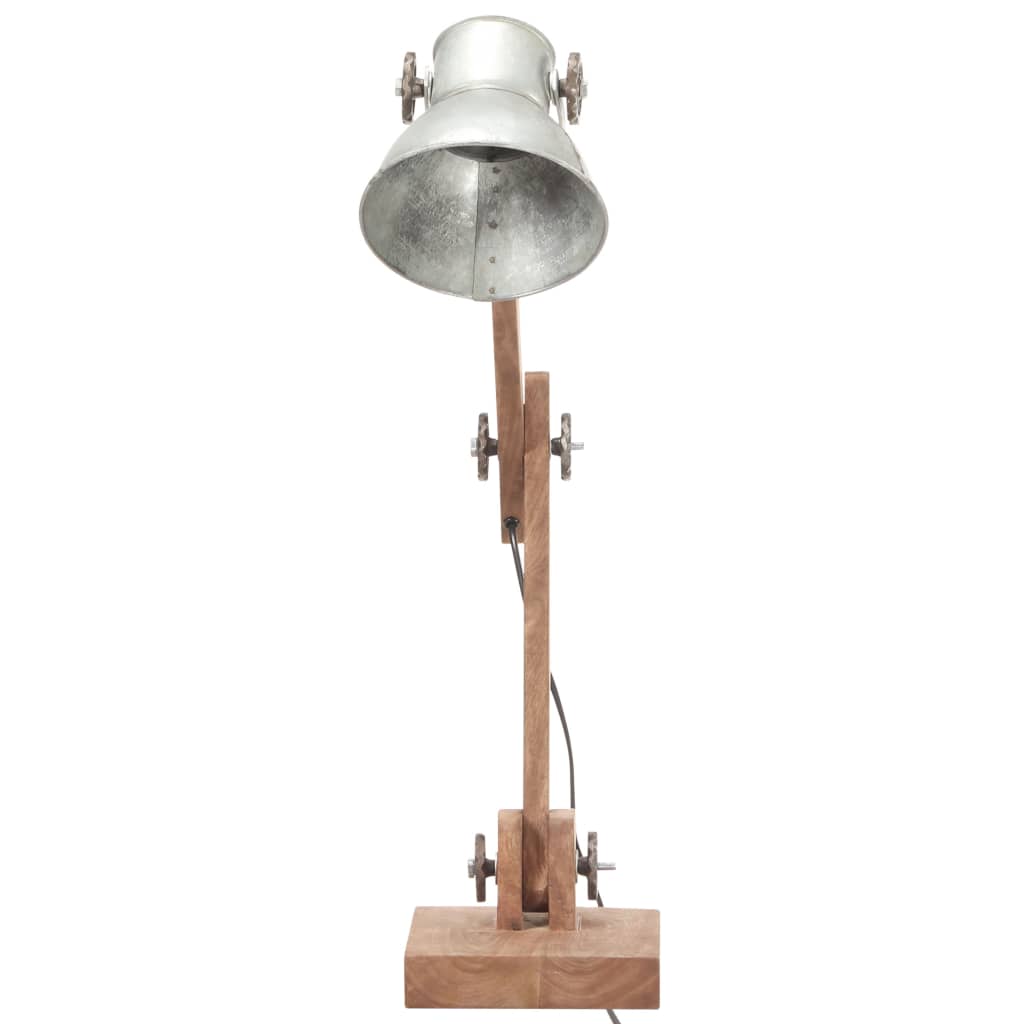 Bureaulamp industrieel rond E27 58x18x90 cm zilverkleurig - AllerleiShop