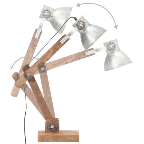 Bureaulamp industrieel rond E27 58x18x90 cm zilverkleurig - AllerleiShop