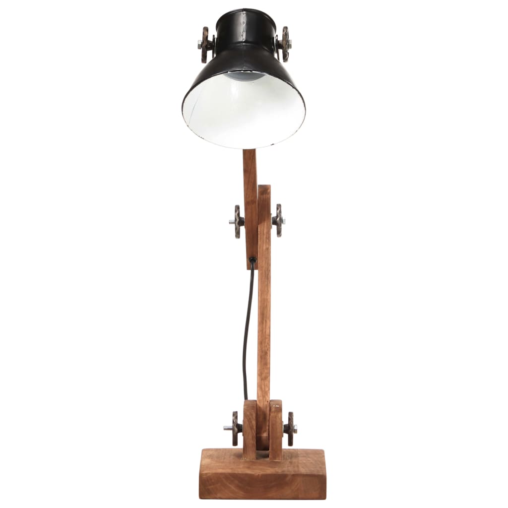 Bureaulamp industrieel rond E27 58x18x90 cm zwart