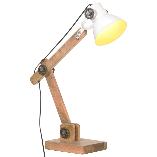 Bureaulamp industrieel rond E27 58x18x90 cm wit - AllerleiShop