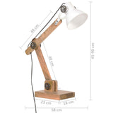 Bureaulamp industrieel rond E27 58x18x90 cm wit - AllerleiShop