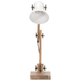 Bureaulamp industrieel rond E27 58x18x90 cm wit - AllerleiShop